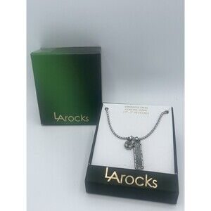 LA rocks Men’s Stainless Steel Genuine Stone Necklace New